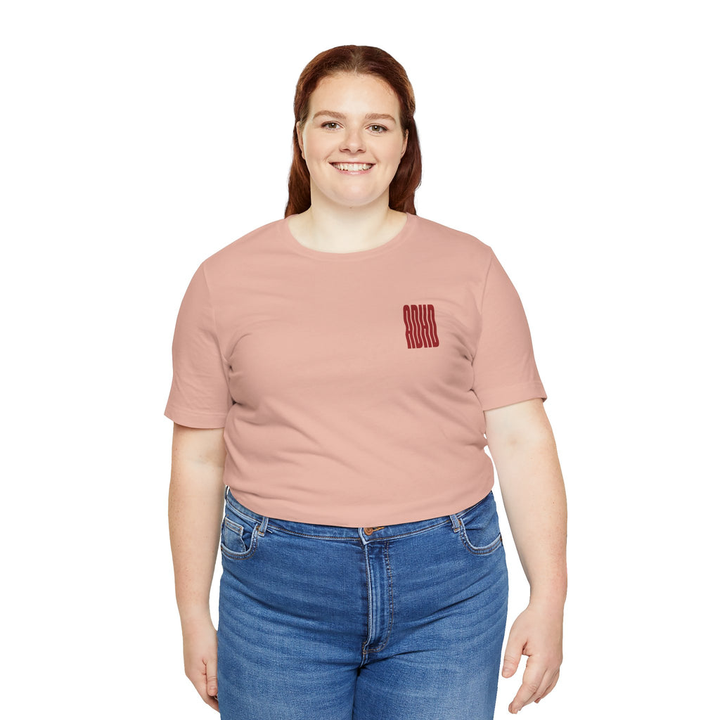 Adult Unisex abstract "ADHD' Wavy Letter Graphic T-Shirt