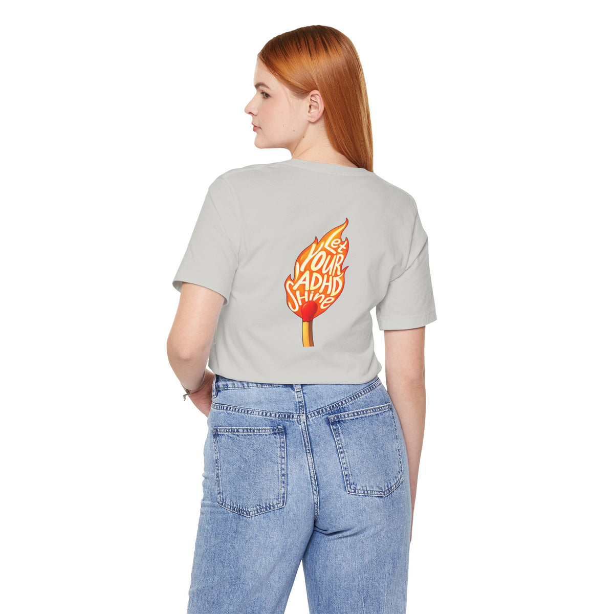 Adult Unisex "Let Your ADHD Shine" Flame Graphic T-Shirt