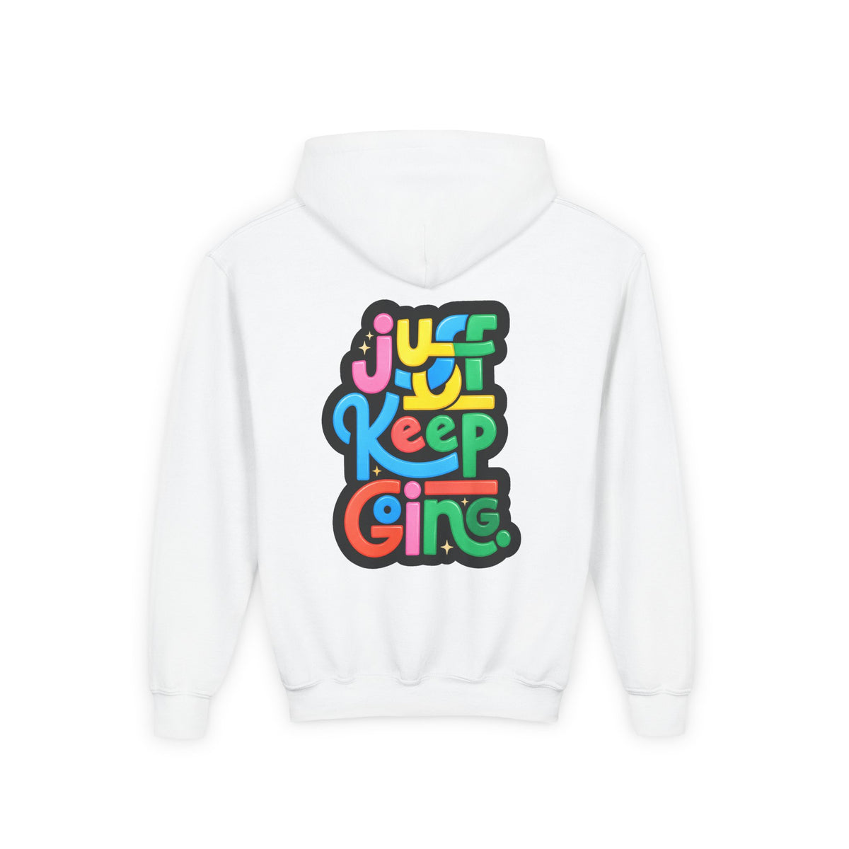 Youth "Just Keep Going" Motivational Text Hoodie