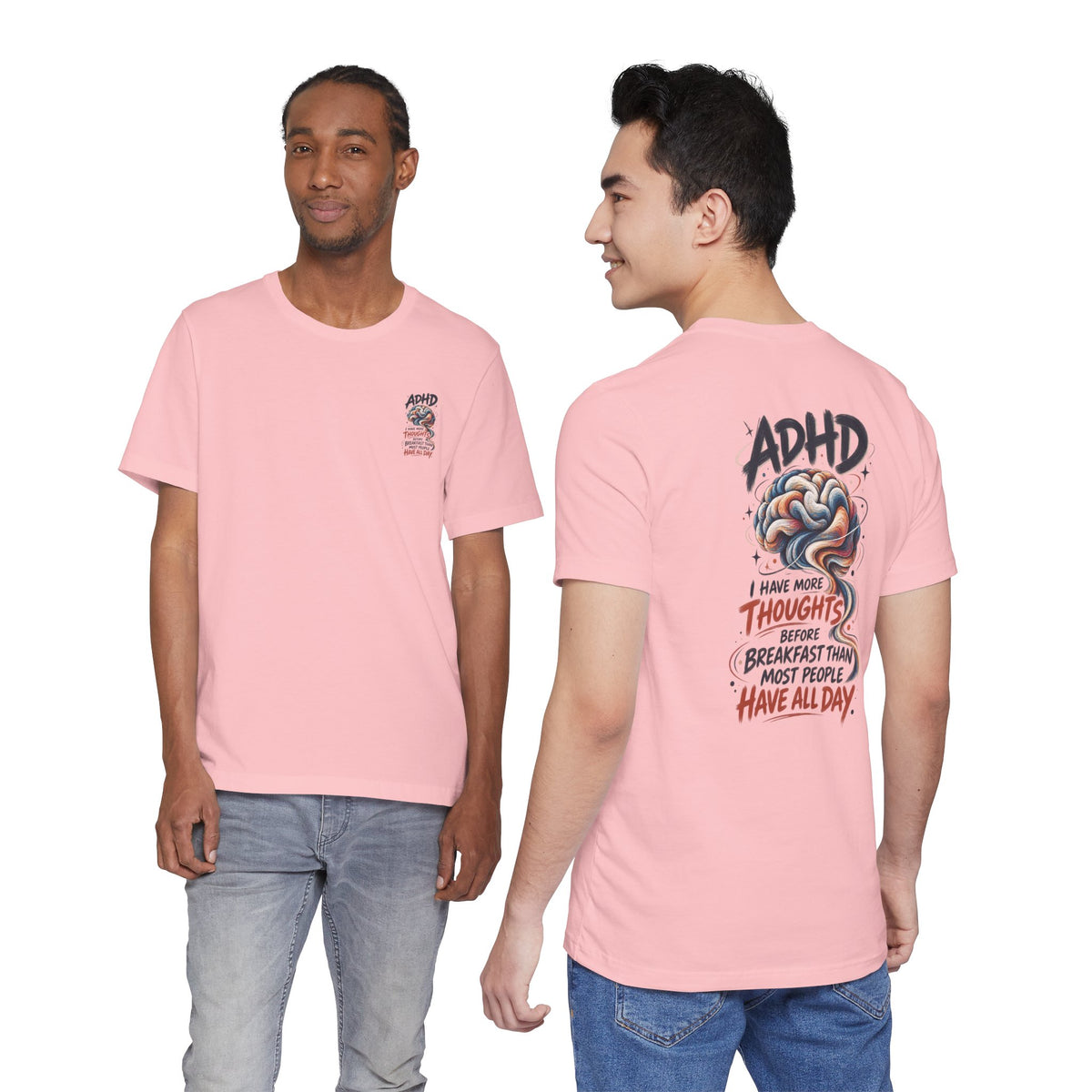Adult Unisex ADHD Brain T-Shirt, Funny Neurodivergent Typography