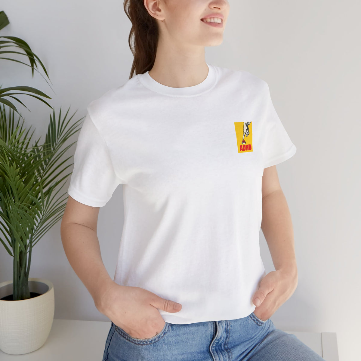 Adult Unisex ADHD Hand Pressing Button Graphic T-Shirt