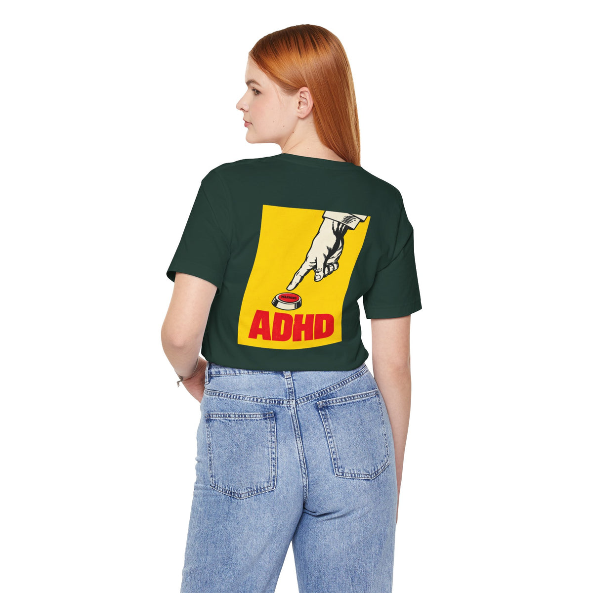 Adult Unisex ADHD Hand Pressing Button Graphic T-Shirt