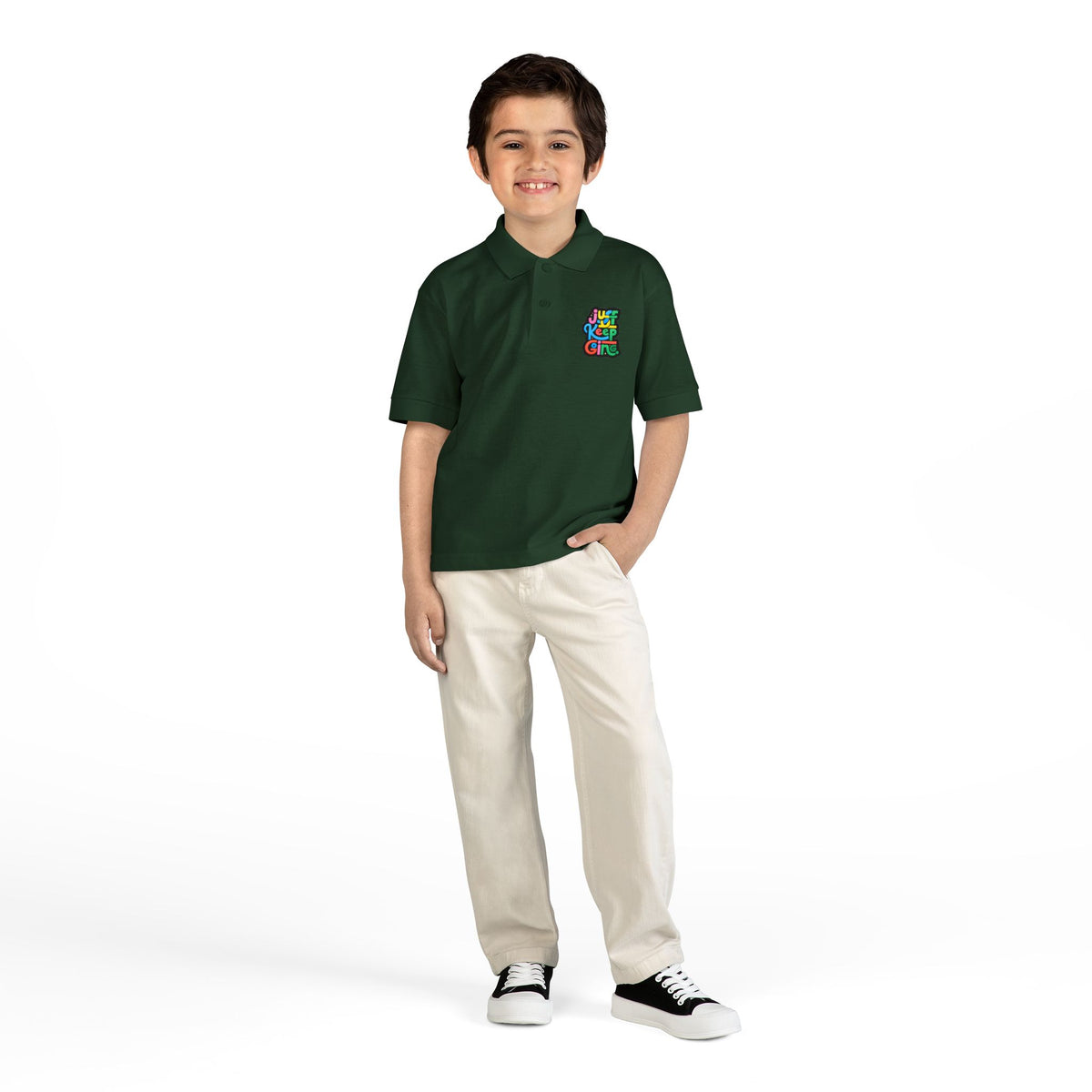Youth Unisex "Just Keep Going" Colourful Jersey Polo