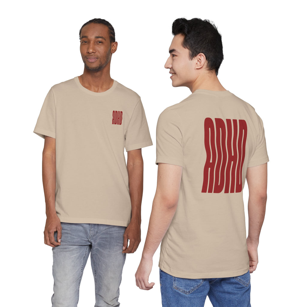 Adult Unisex abstract "ADHD' Wavy Letter Graphic T-Shirt