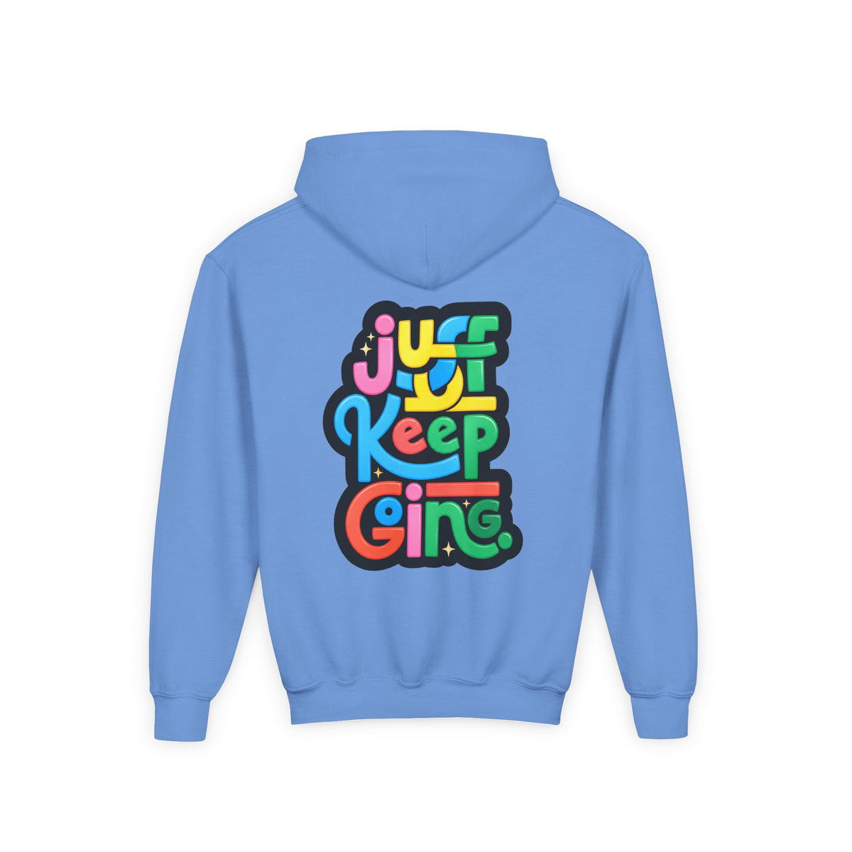 Youth "Just Keep Going" Motivational Text Hoodie