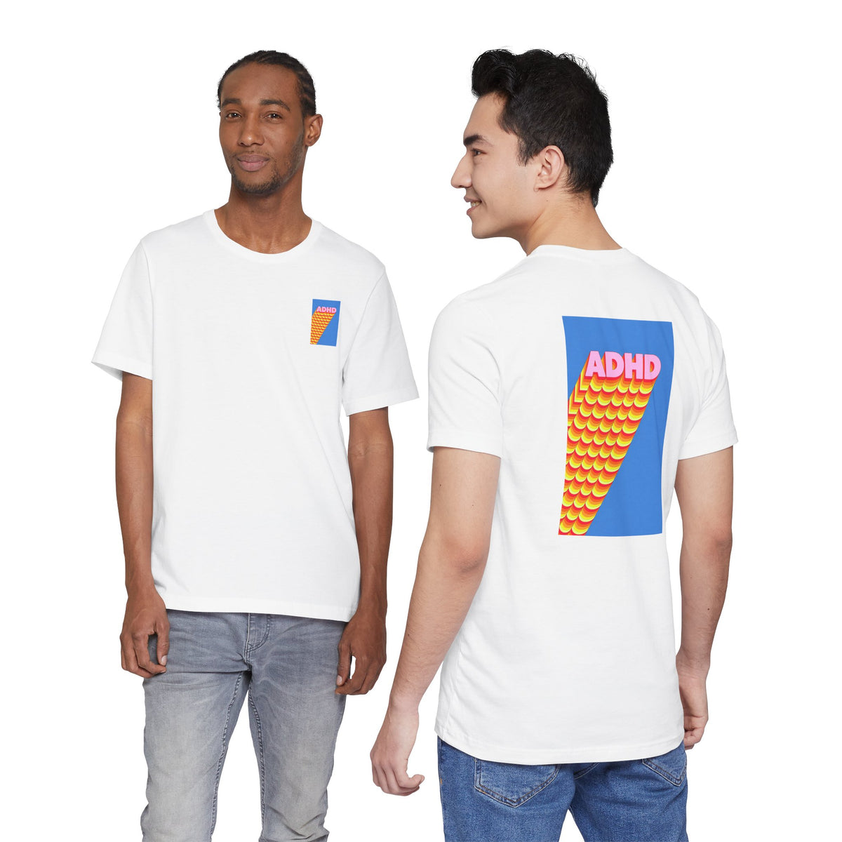 Adult Unisex ADHD Graphic T-Shirt, Colorful Neurodiversity Design