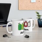 Colorful Battery Icons Ask for Help Mug