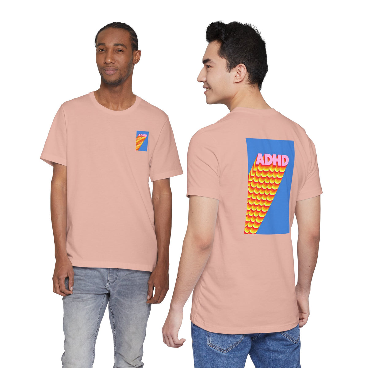 Adult Unisex ADHD Graphic T-Shirt, Colorful Neurodiversity Design