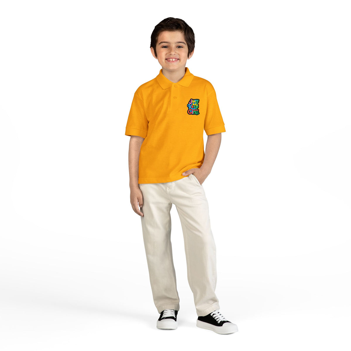 Youth Unisex "Just Keep Going" Colourful Jersey Polo