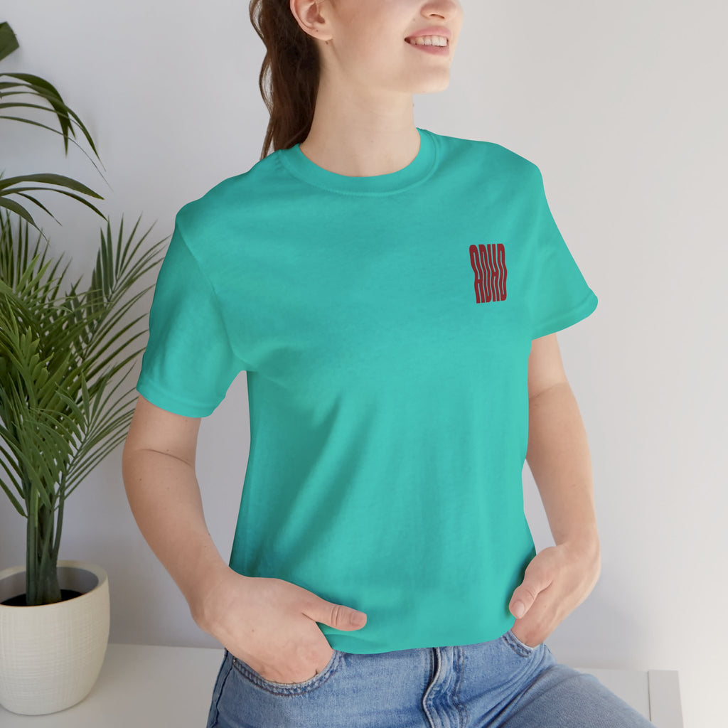 Adult Unisex abstract "ADHD' Wavy Letter Graphic T-Shirt