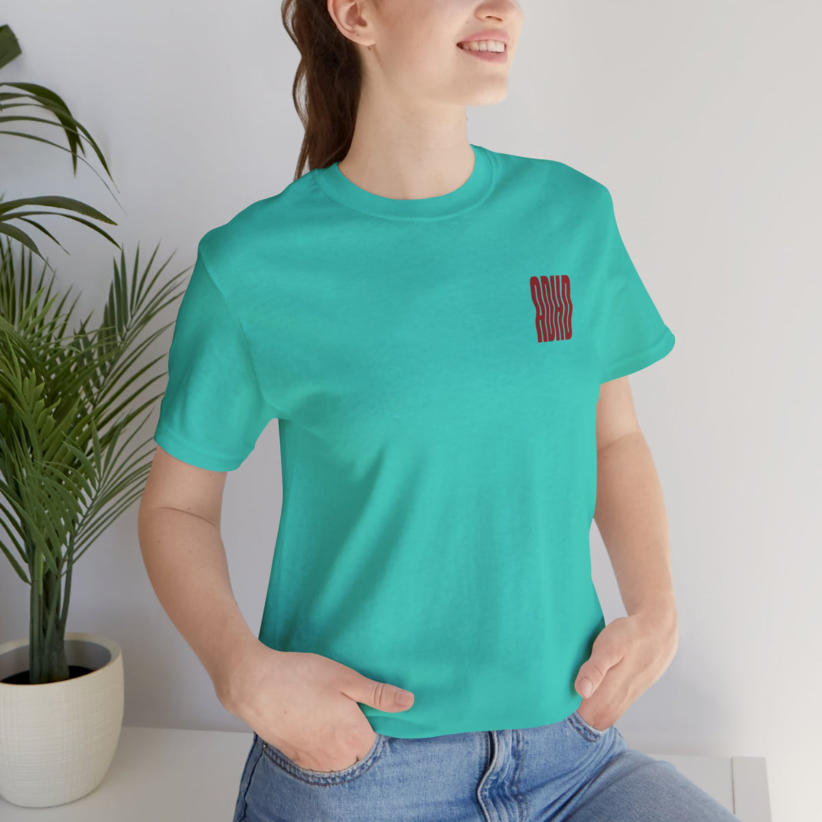 Adult Unisex abstract "ADHD' Wavy Letter Graphic T-Shirt