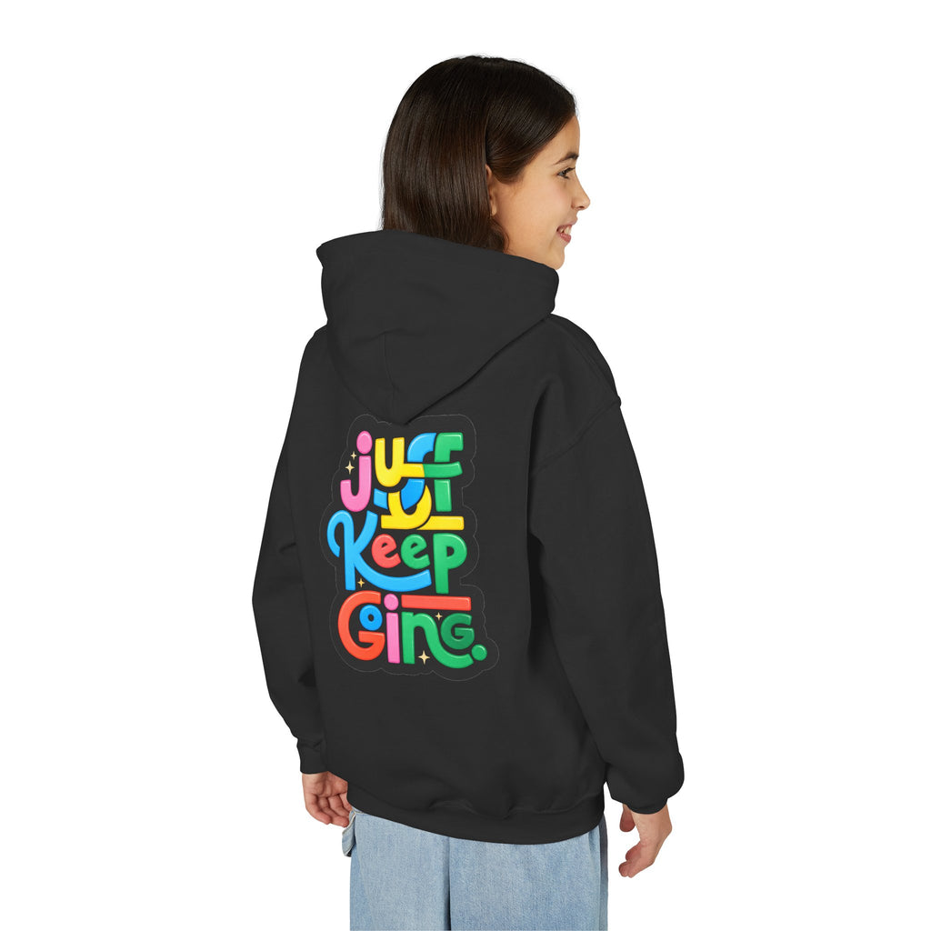 Youth "Just Keep Going" Motivational Text Hoodie
