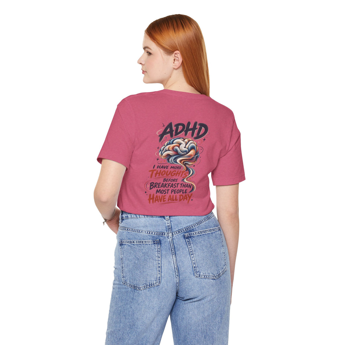 Adult Unisex ADHD Brain T-Shirt, Funny Neurodivergent Typography