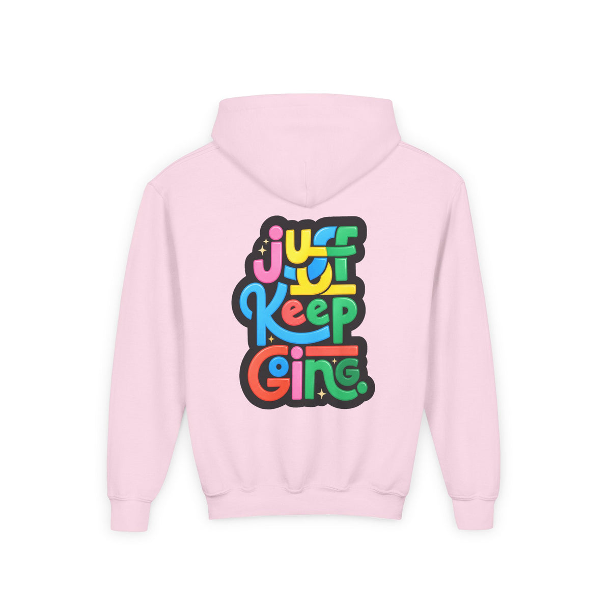 Youth "Just Keep Going" Motivational Text Hoodie