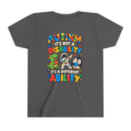 Youth Unisex "Autism It’s Not a Disability It’s a Different Ability" Short Sleeve Tee