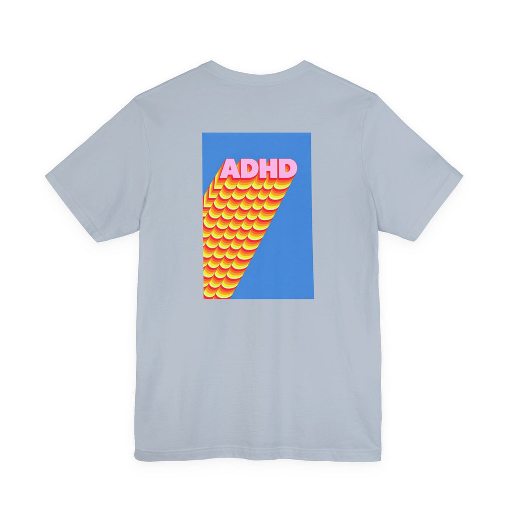 Adult Unisex ADHD Graphic T-Shirt, Colorful Neurodiversity Design
