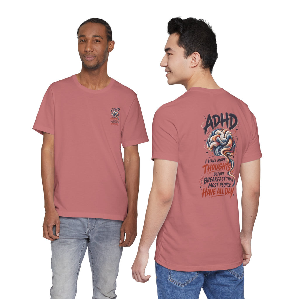Adult Unisex ADHD Brain T-Shirt, Funny Neurodivergent Typography