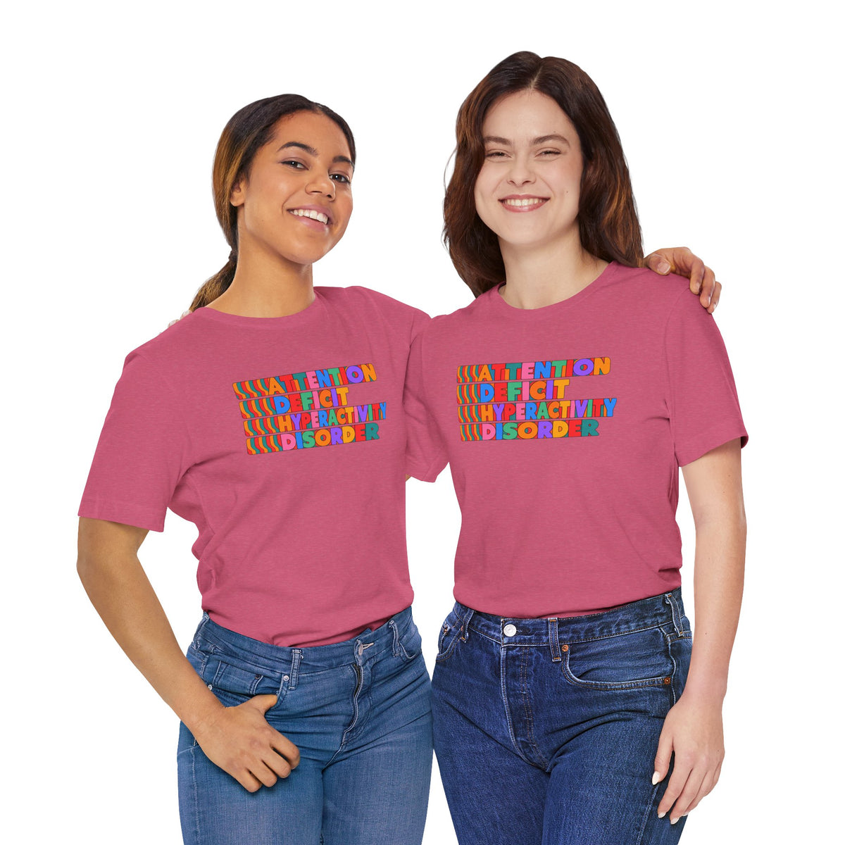 Adult Unisex "ADHD Attention Deficit Hyperactivity Disorder" Text Tee