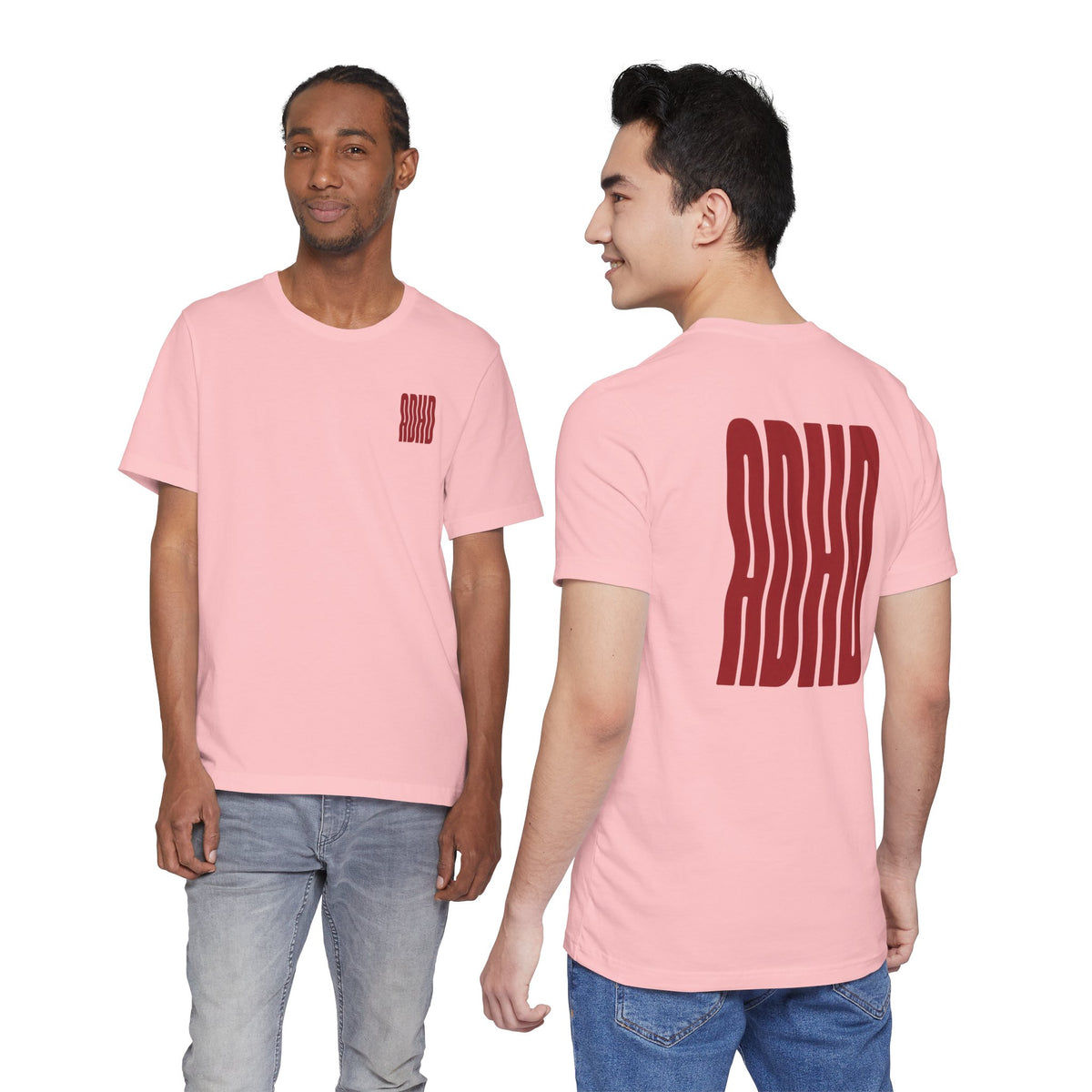 Adult Unisex abstract "ADHD' Wavy Letter Graphic T-Shirt