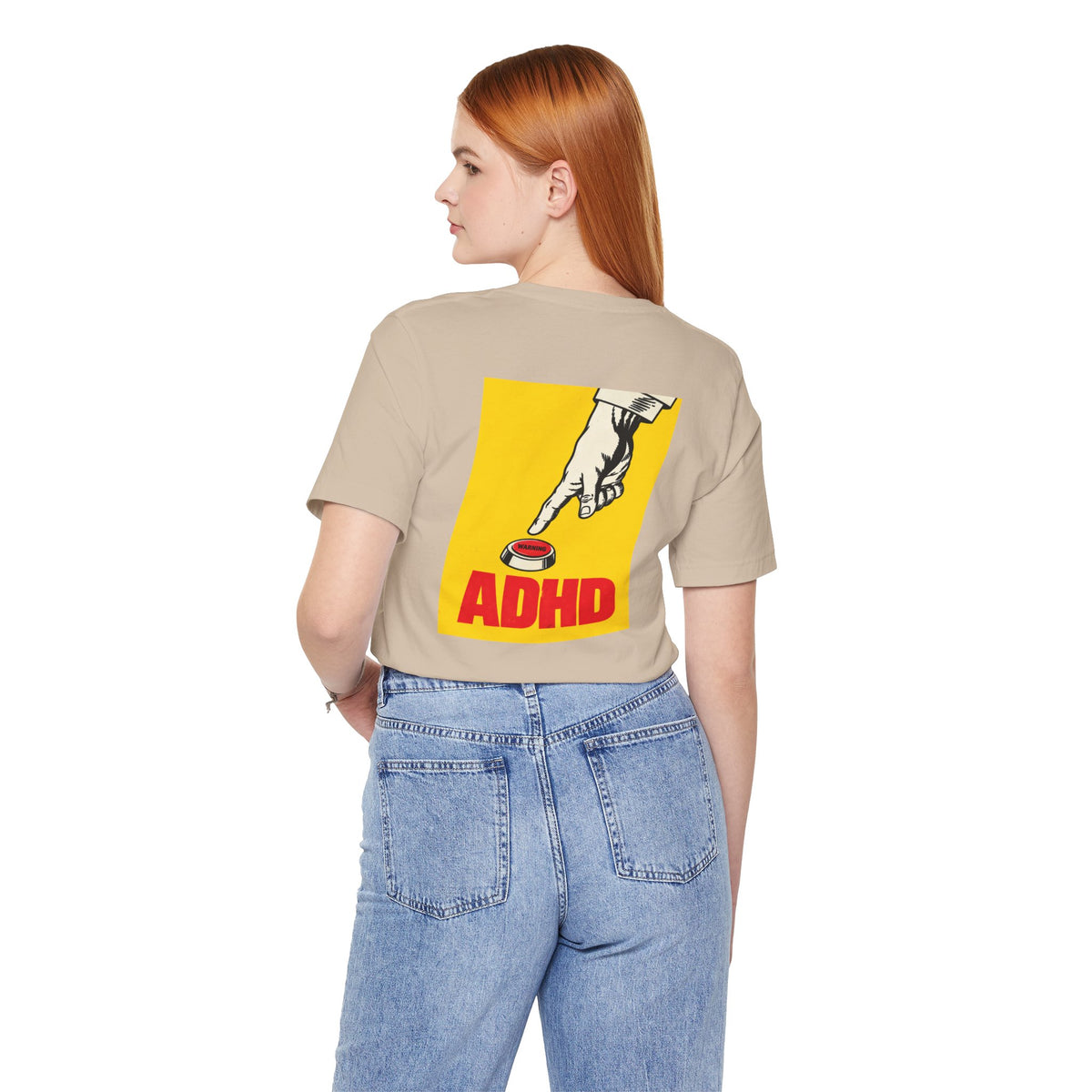 Adult Unisex ADHD Hand Pressing Button Graphic T-Shirt