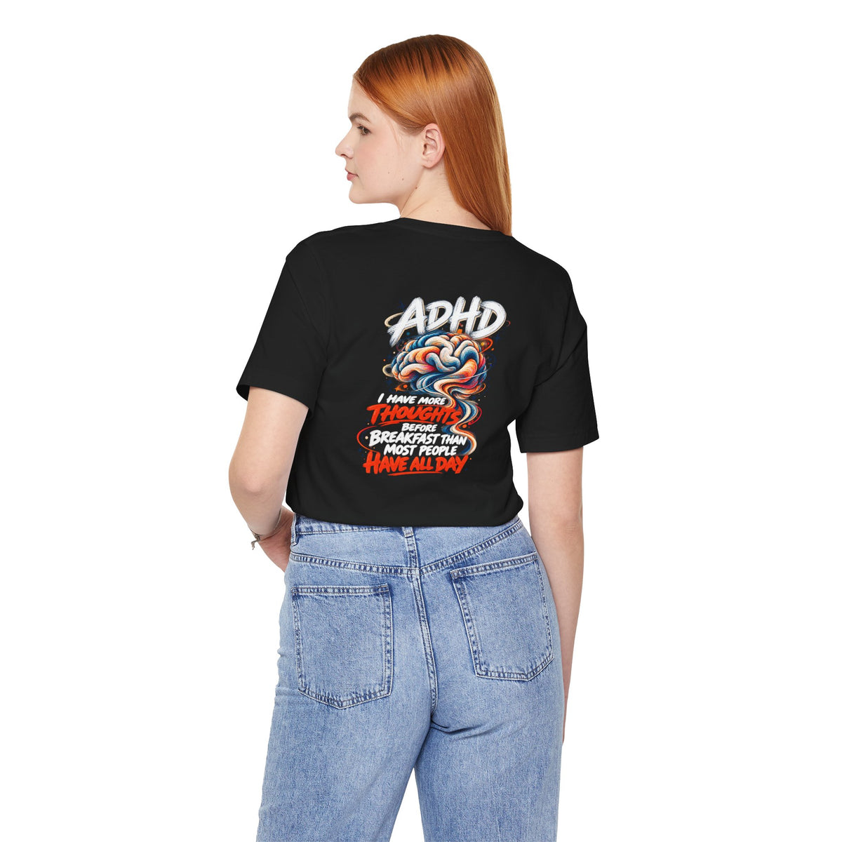 Adult Unisex ADHD Brain T-Shirt, Funny Neurodivergent Typography
