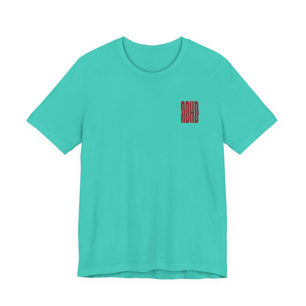 Adult Unisex abstract "ADHD' Wavy Letter Graphic T-Shirt