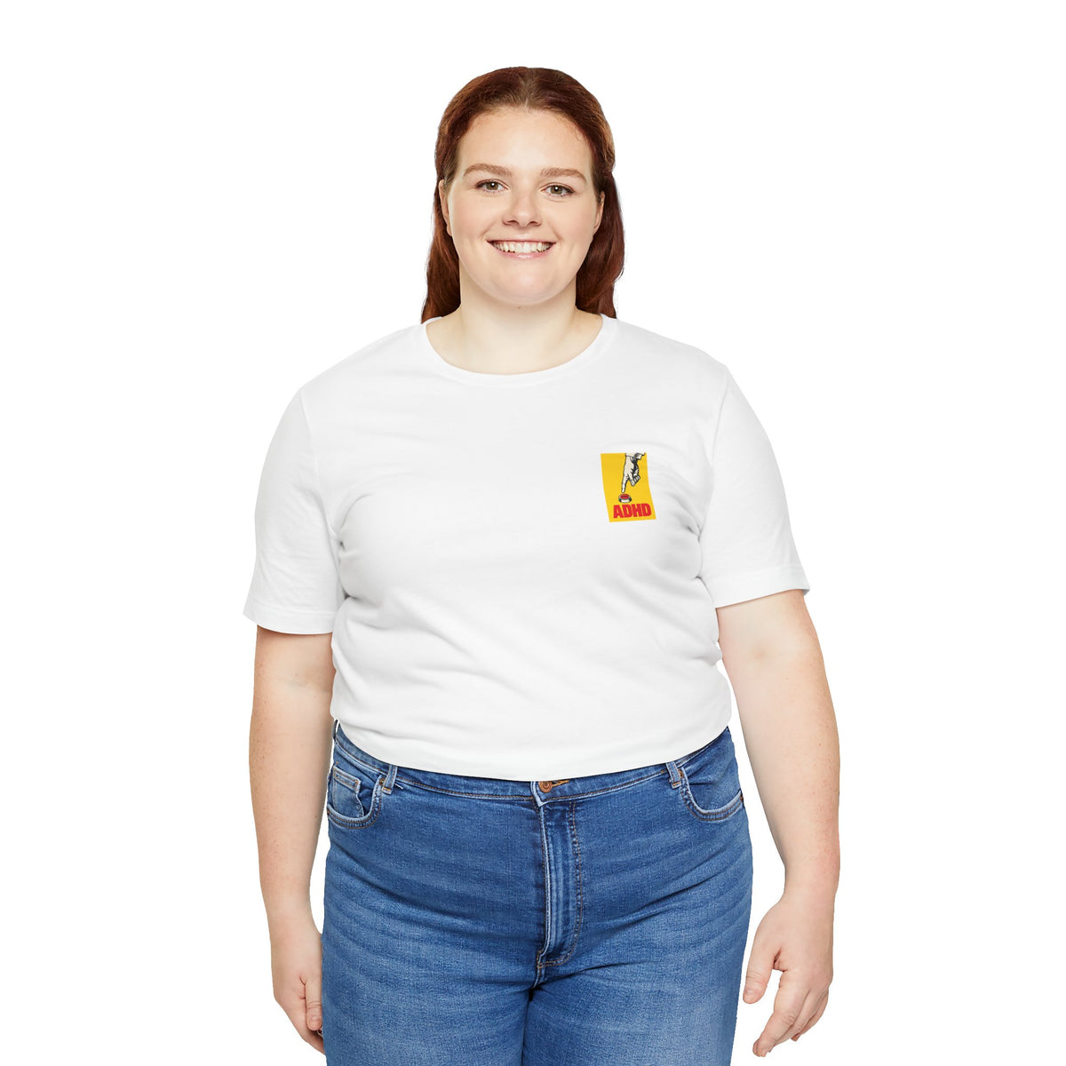 Adult Unisex ADHD Hand Pressing Button Graphic T-Shirt
