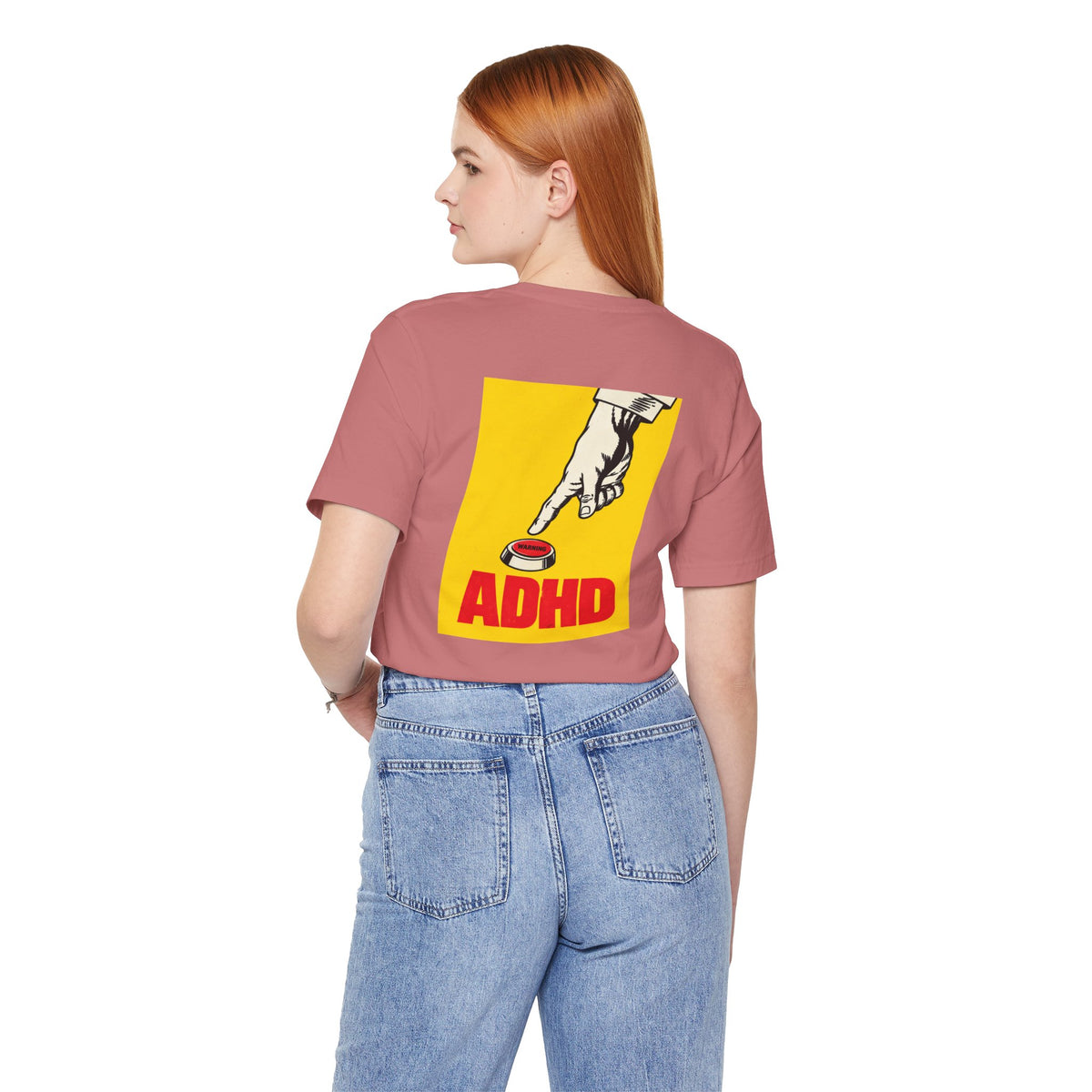 Adult Unisex ADHD Hand Pressing Button Graphic T-Shirt