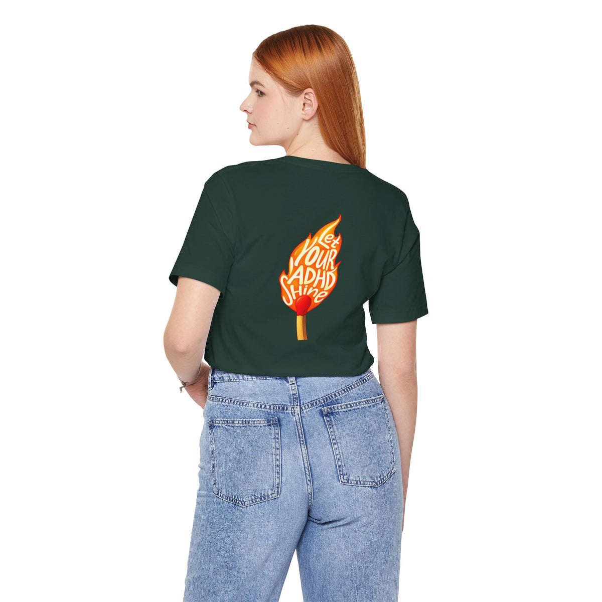 Adult Unisex "Let Your ADHD Shine" Flame Graphic T-Shirt