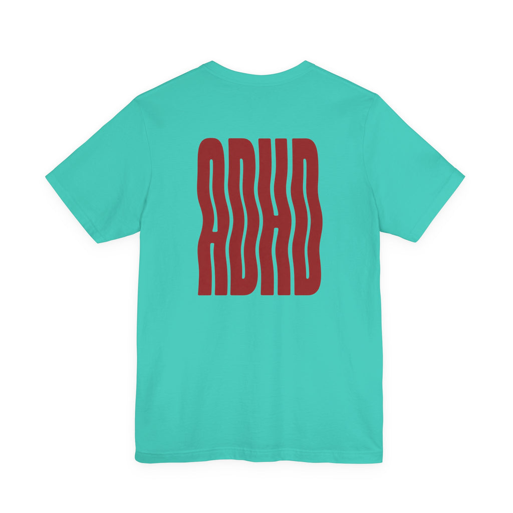 Adult Unisex abstract "ADHD' Wavy Letter Graphic T-Shirt