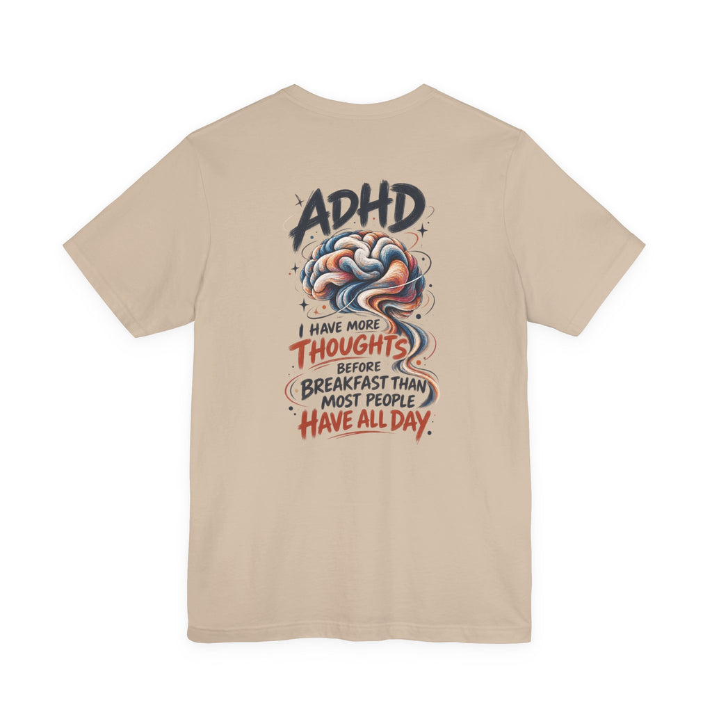 Adult Unisex ADHD Brain T-Shirt, Funny Neurodivergent Typography