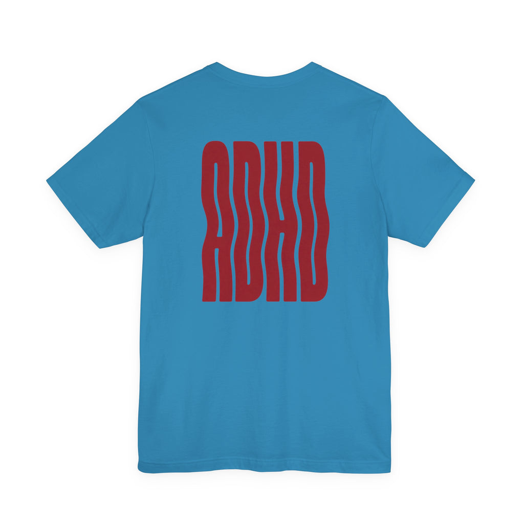 Adult Unisex abstract "ADHD' Wavy Letter Graphic T-Shirt