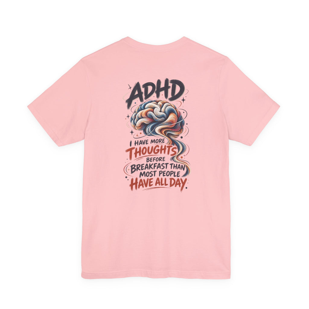 Adult Unisex ADHD Brain T-Shirt, Funny Neurodivergent Typography