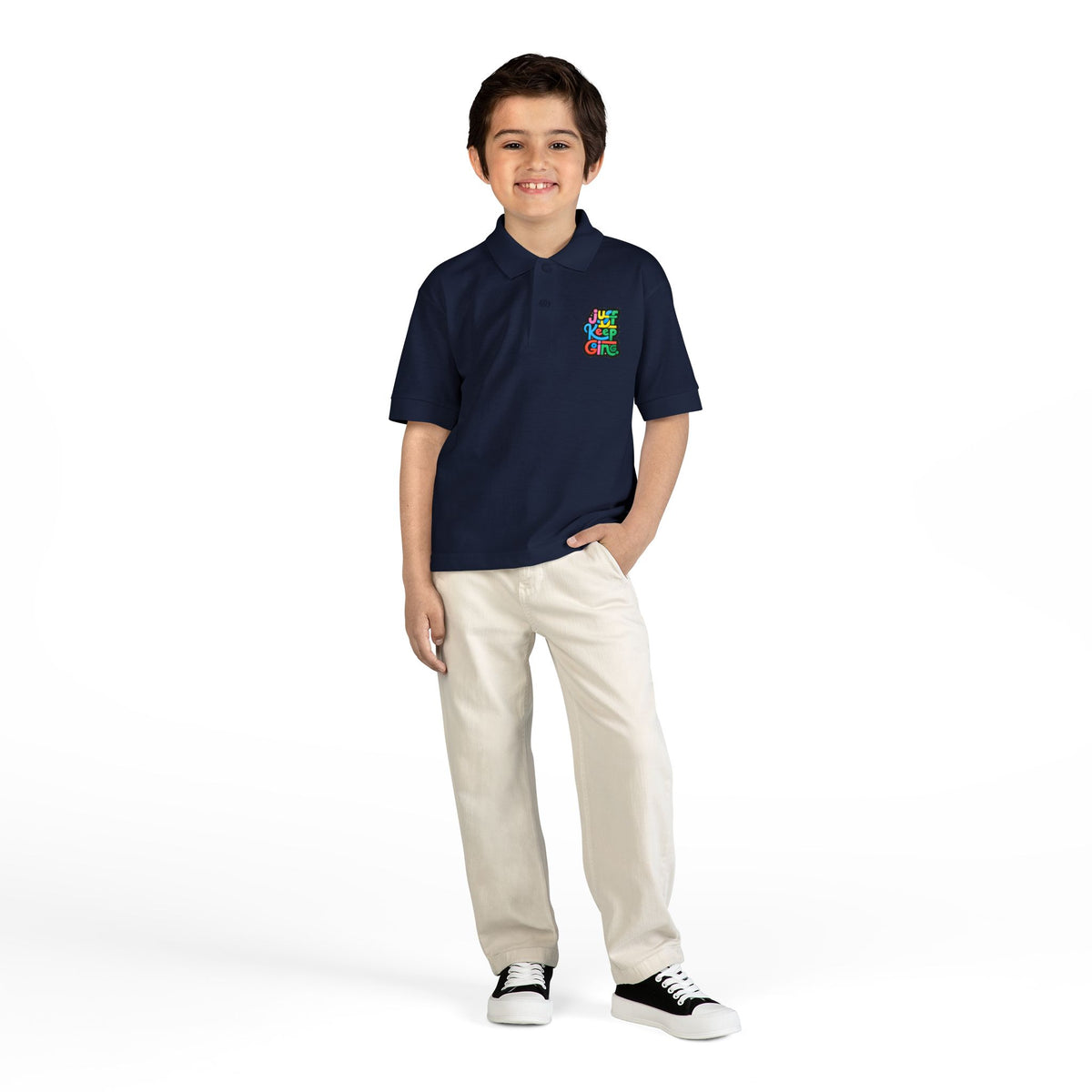 Youth Unisex "Just Keep Going" Colourful Jersey Polo
