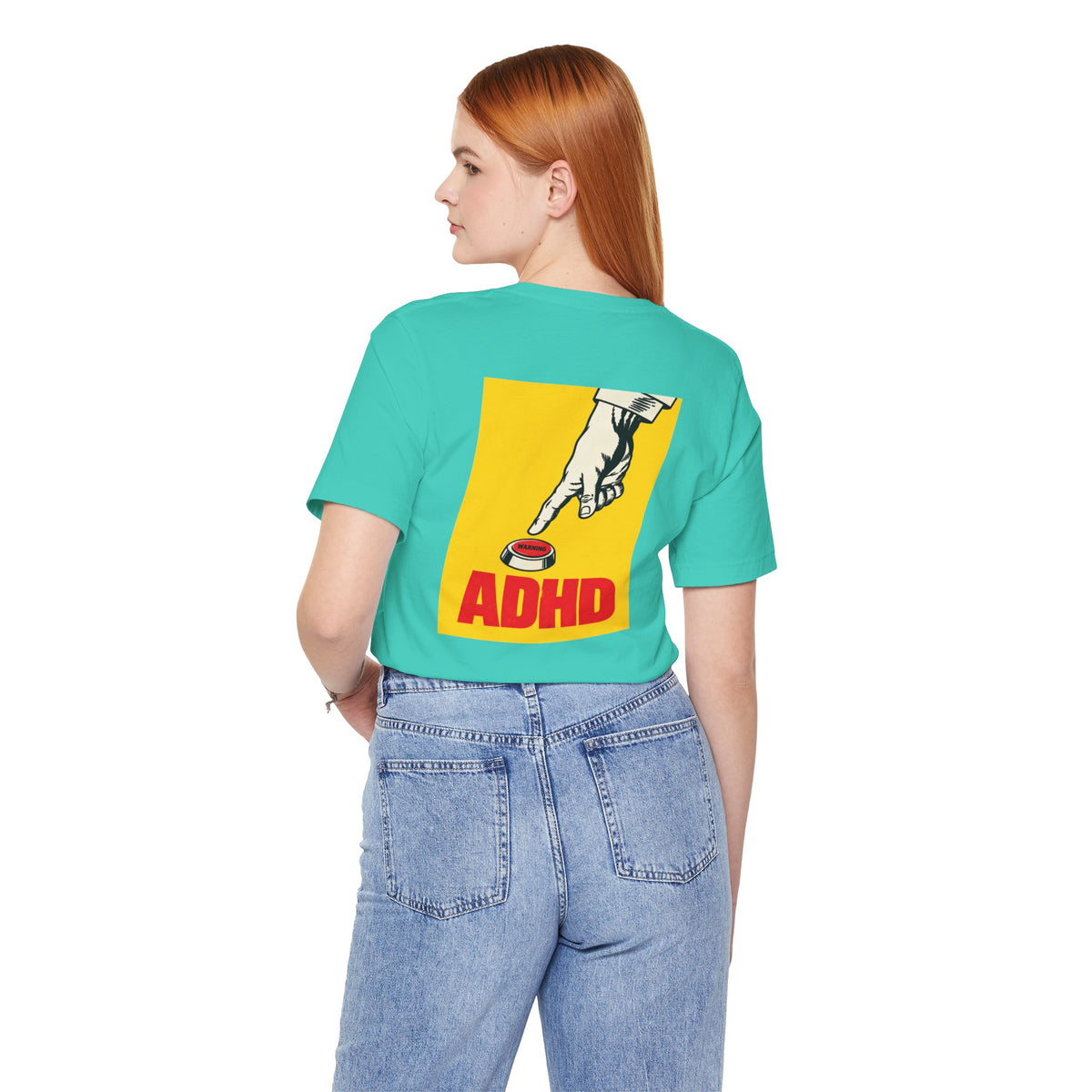 Adult Unisex ADHD Hand Pressing Button Graphic T-Shirt