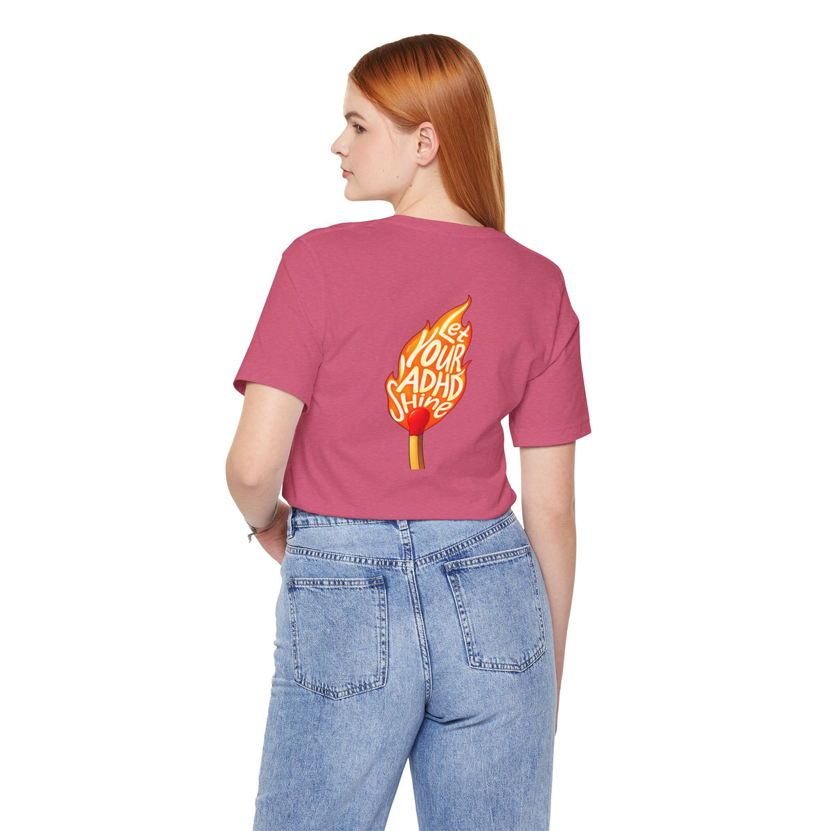 Adult Unisex "Let Your ADHD Shine" Flame Graphic T-Shirt