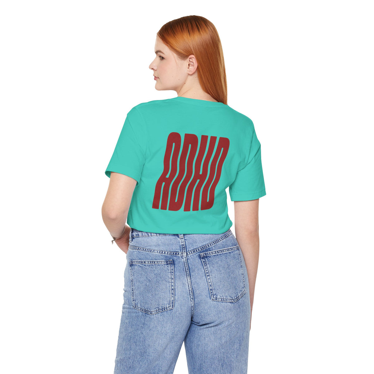 Adult Unisex abstract "ADHD' Wavy Letter Graphic T-Shirt
