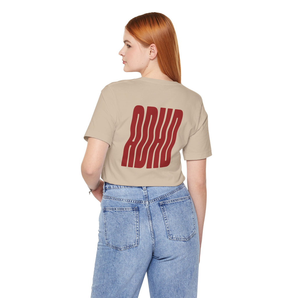 Adult Unisex abstract "ADHD' Wavy Letter Graphic T-Shirt