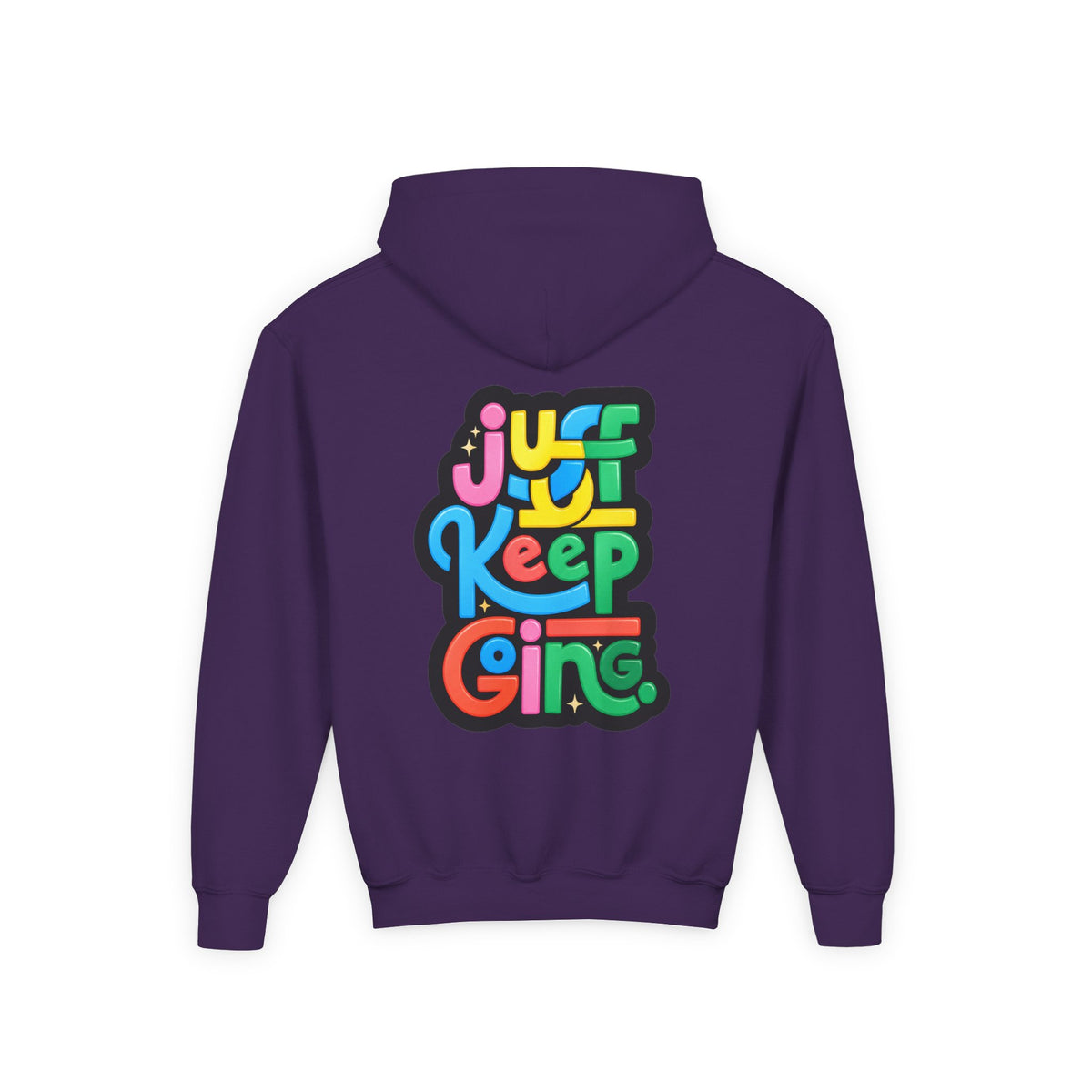 Youth "Just Keep Going" Motivational Text Hoodie