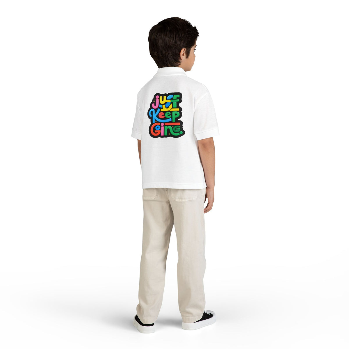 Youth Unisex "Just Keep Going" Colourful Jersey Polo