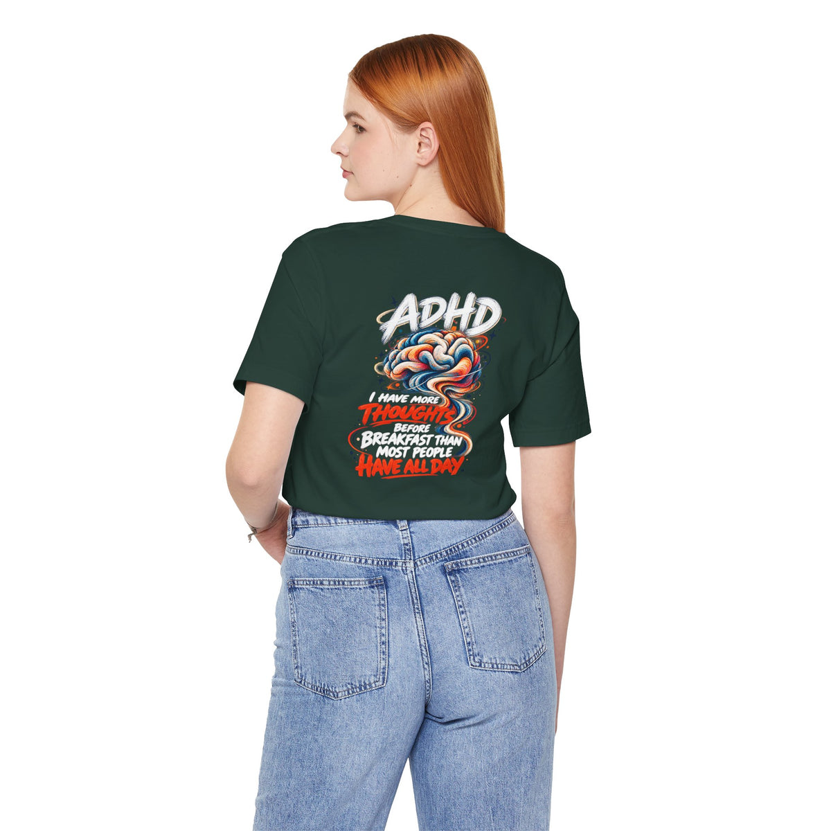 Adult Unisex ADHD Brain T-Shirt, Funny Neurodivergent Typography