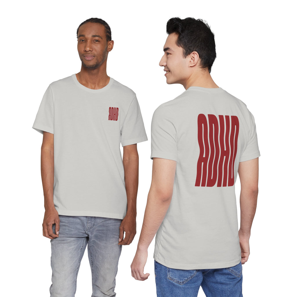 Adult Unisex abstract "ADHD' Wavy Letter Graphic T-Shirt