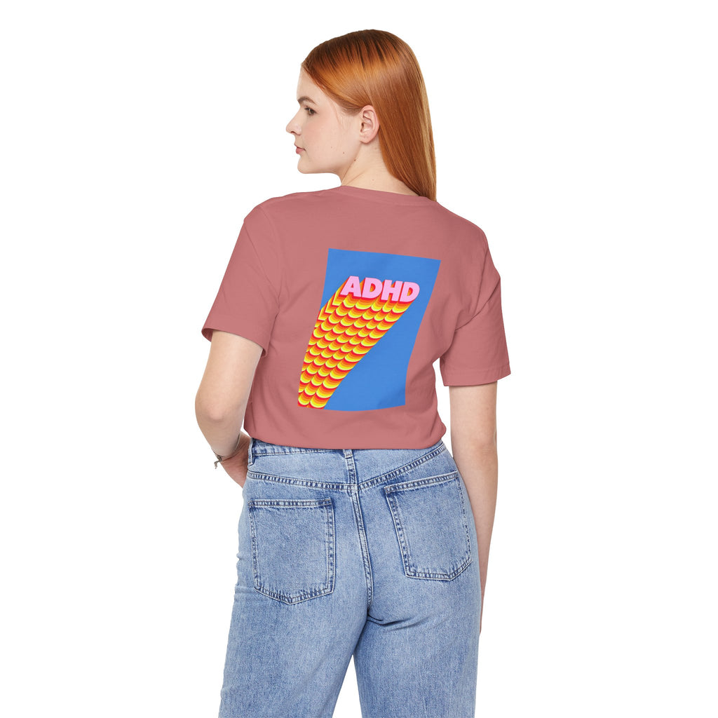 Adult Unisex ADHD Graphic T-Shirt, Colorful Neurodiversity Design
