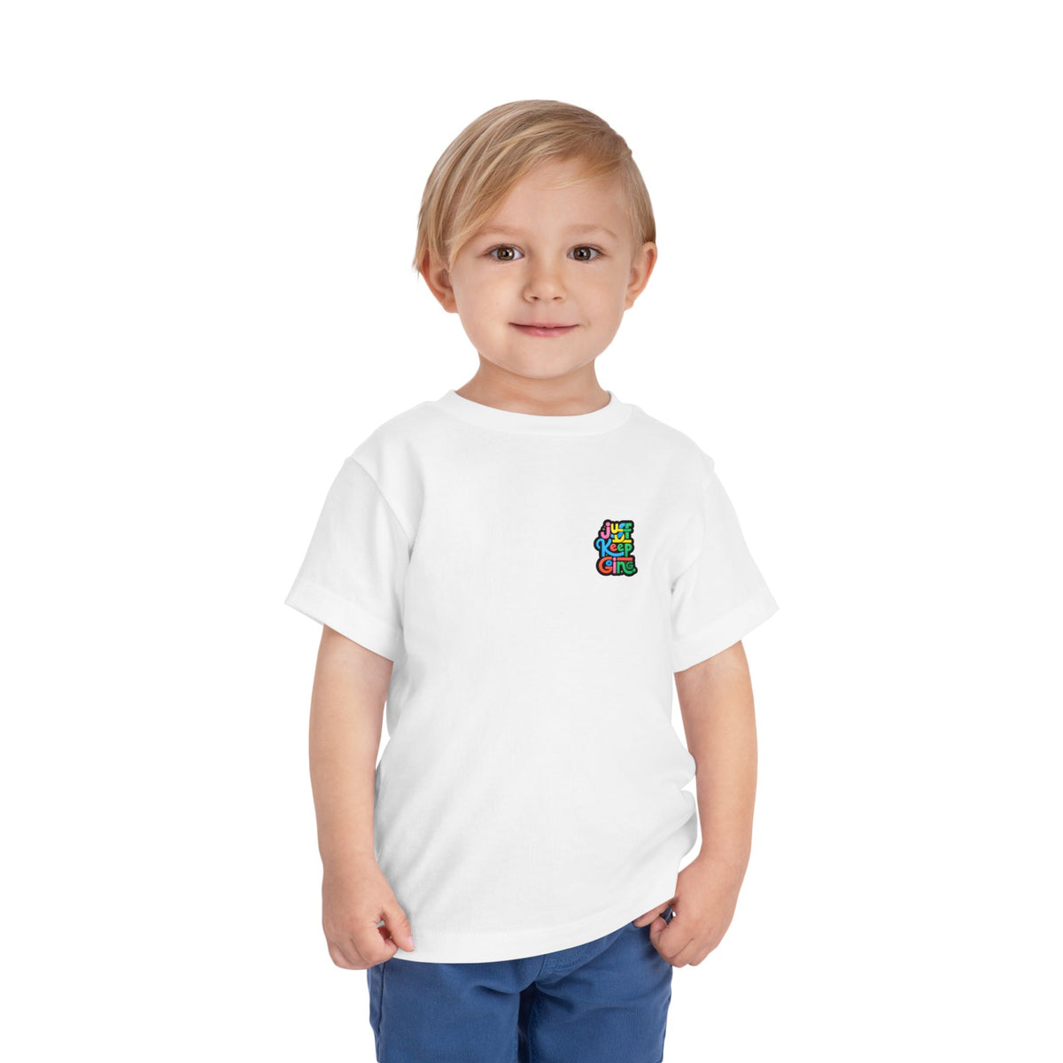 Toddler "Just Keep Going" Colorful Typography T-Shirt
