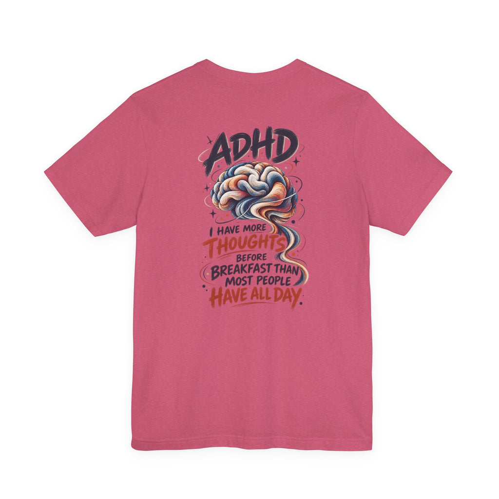 Adult Unisex ADHD Brain T-Shirt, Funny Neurodivergent Typography