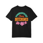 Adult Unisex "Normalize Our Differences" Floral Slogan T-Shirt
