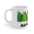 Colorful Battery Icons Ask for Help Mug
