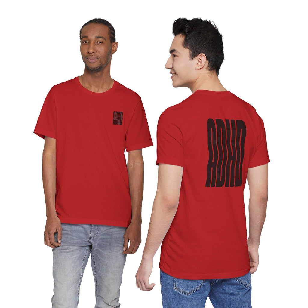 Adult Unisex abstract "ADHD' Wavy Letter Graphic T-Shirt