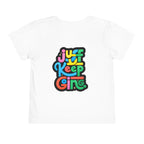 Toddler "Just Keep Going" Colorful Typography T-Shirt