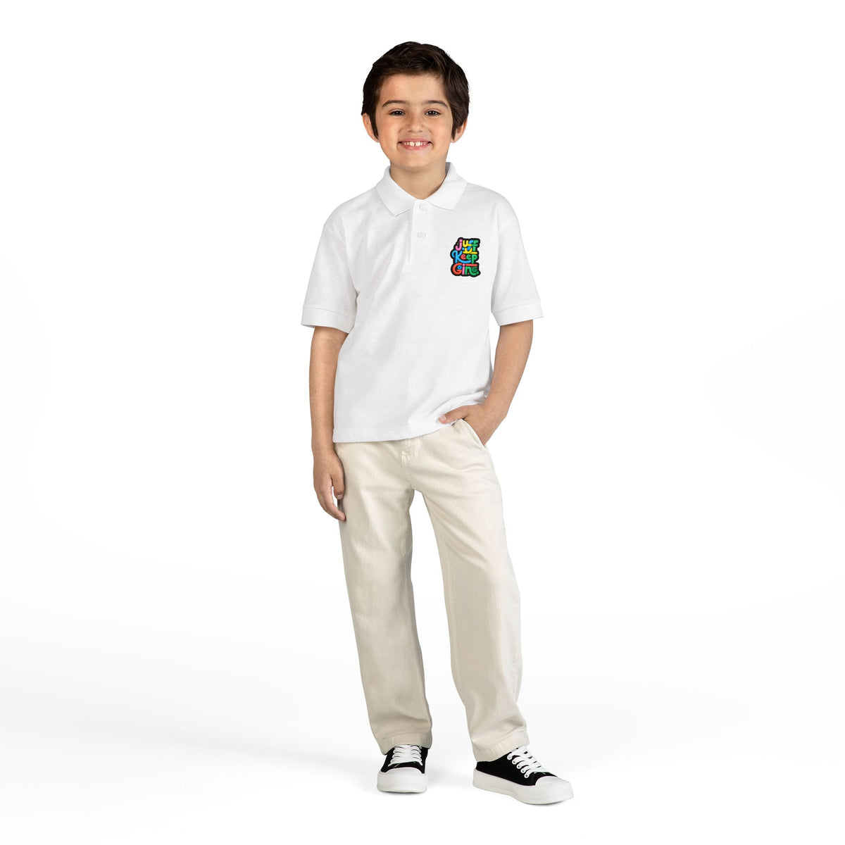 Youth Unisex "Just Keep Going" Colourful Jersey Polo